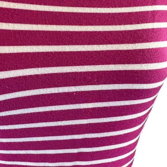 Talbots Striped Dress Medium Pink White Sleeveless A Line Stretch Knit Preppy - Picture 7 of 9